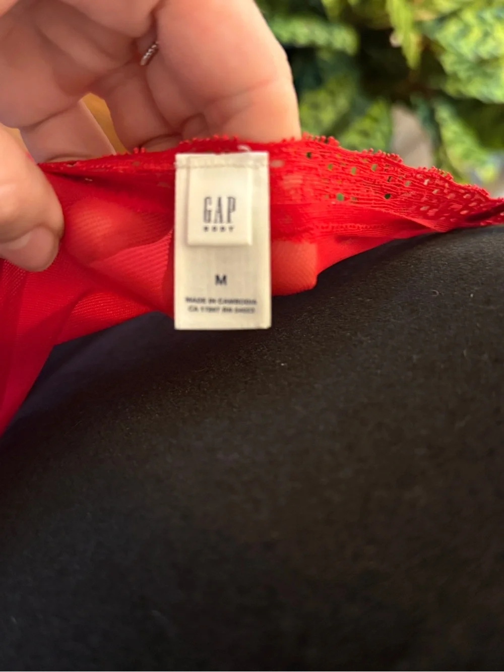 Gap Red Lace Trim V-Neck Camisole Top